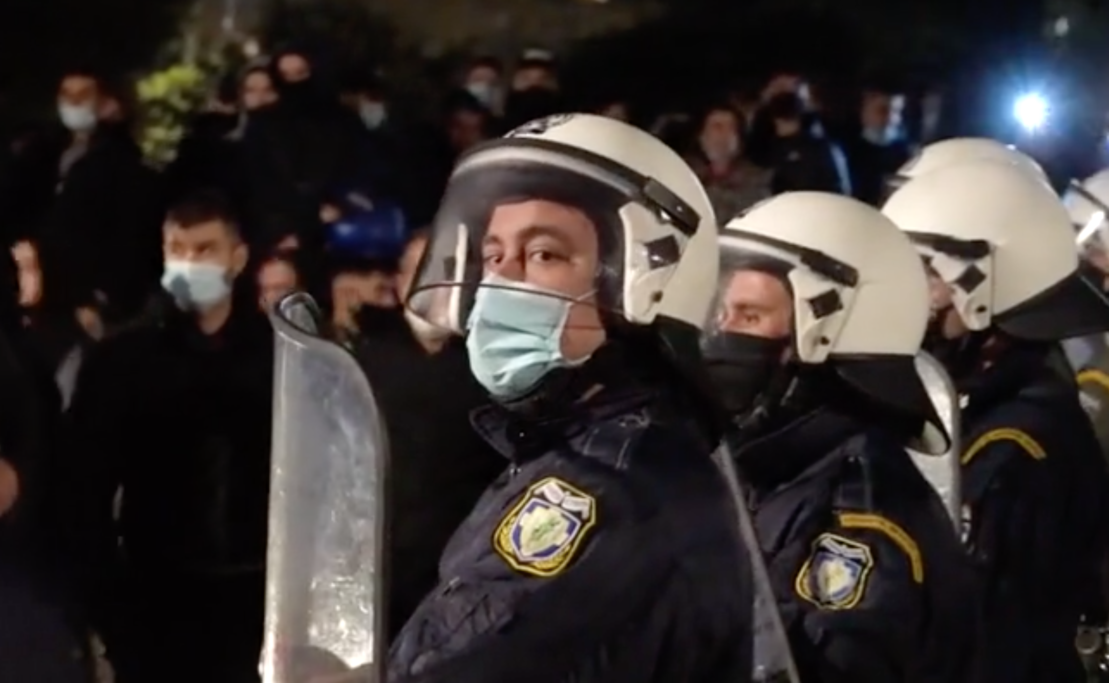 Police in Greece Clash with Lockdown Protestors.